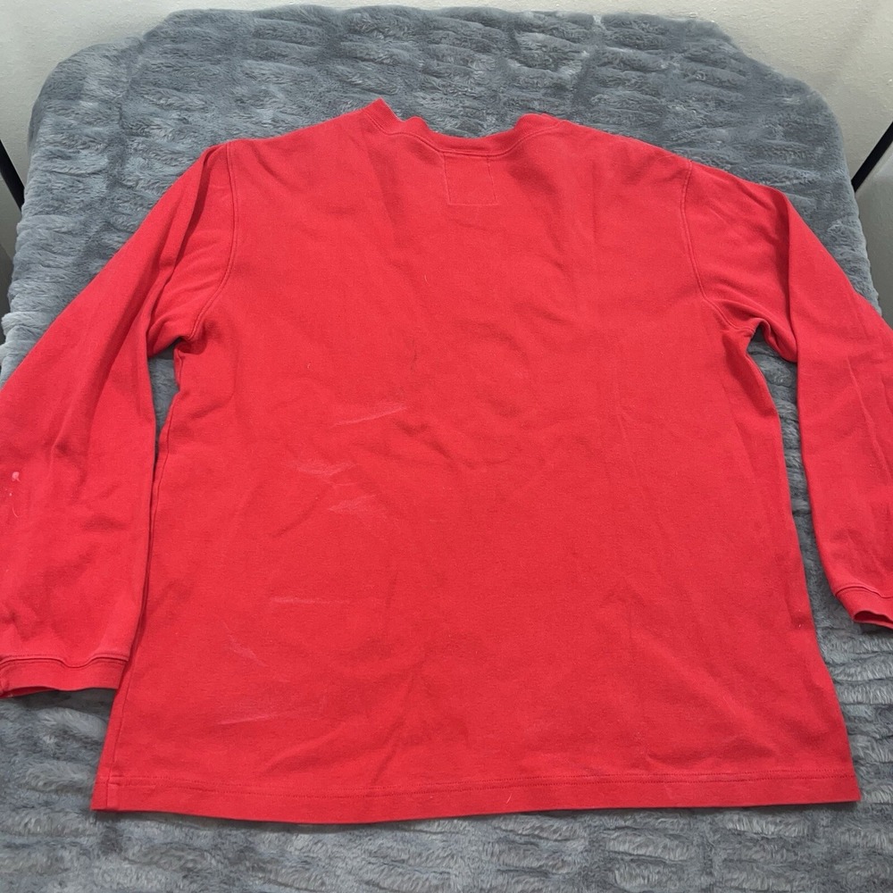 Looney Tunes Mens Henley Tee Small Red Embroidered Classic Wear Bugs Bunny VTG - Picture 4 of 12
